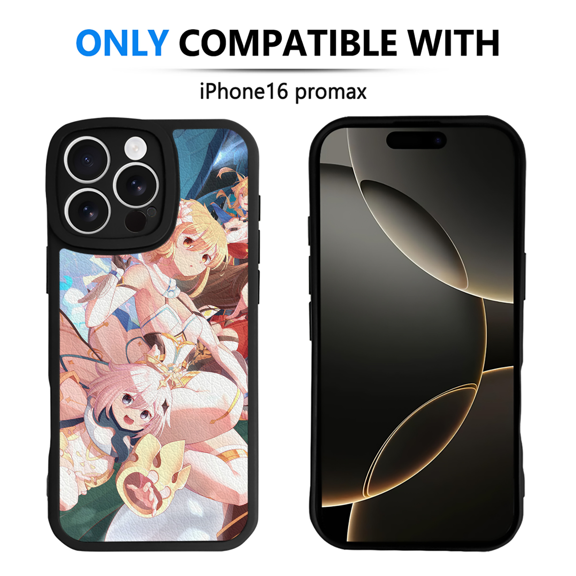 げんし神 genshin 【iPhone 16シリーズ対応】シリコンスマホケース（レザー調） 材質：シリコン